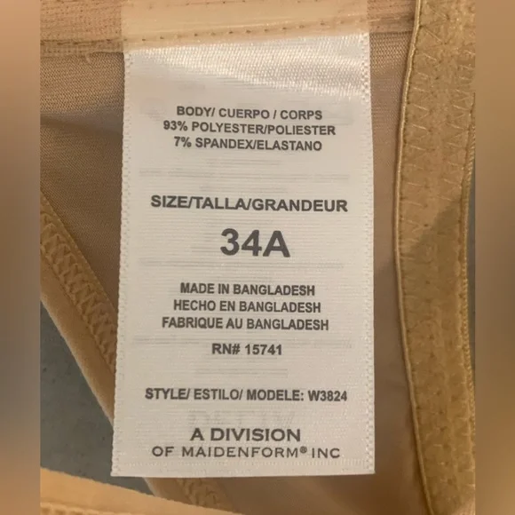 Maidenform ~ Set of 3 Big Girls Bralettes Nude White Black Size 34A - Picture 5 of 16